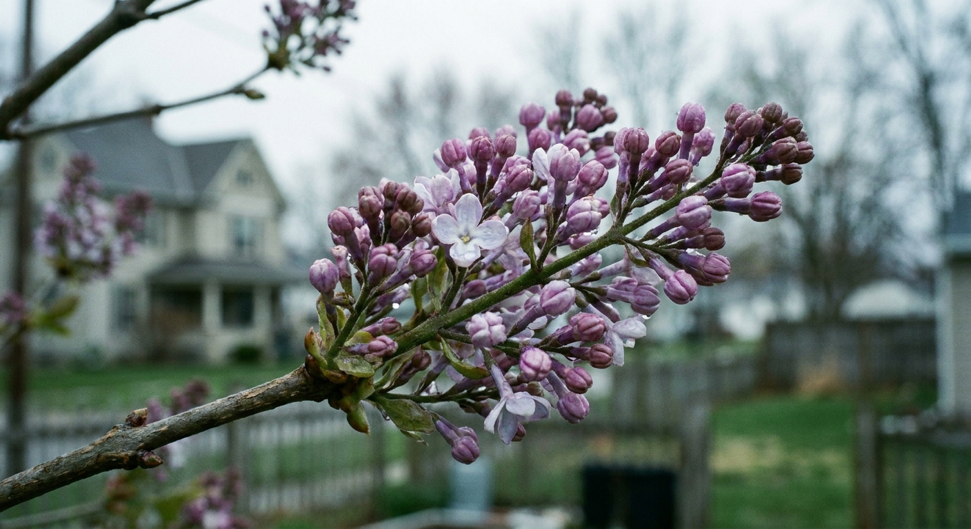 Close-up of purple lilac flower clusters and buds showing blooms suited to Northeast Indiana USDA Zone 5b climate